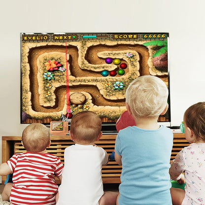 PYBGE Retro Video Game Console GV300S: 308 Built-In Classic Games, Classic Retro 3-Color Gamepad, Mini Handheld Tv-Style Game Player – Ideal for Kids & Adult Nostalgia Enthusiasts