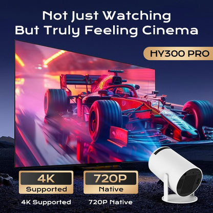 Outdoorfun Mini 4K Decoding Projector with 5G Wifi 6 & BT 5.0 720P Full HD 160 ANSI Lumens Portable Home Theater for Android Audio Bluetooth Game Bigger Watch Better