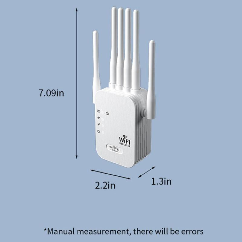 Wifi Extender 2026 with 6 Antennas, 1200Mbps Dual Band Booster, 12,000 Sq.Ft Coverage, Supports 100 Devices, Repeater & Ethernet Port