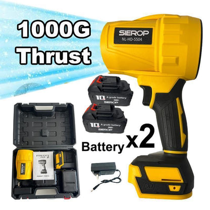 2 Battery Thrust Electric Turbo Jet Blower Brushless Motor Handheld Air Duster Fan Home Dust Clean, Snow/Leaves Car Dryer, Garden Courtyard Outdoor Use Tool