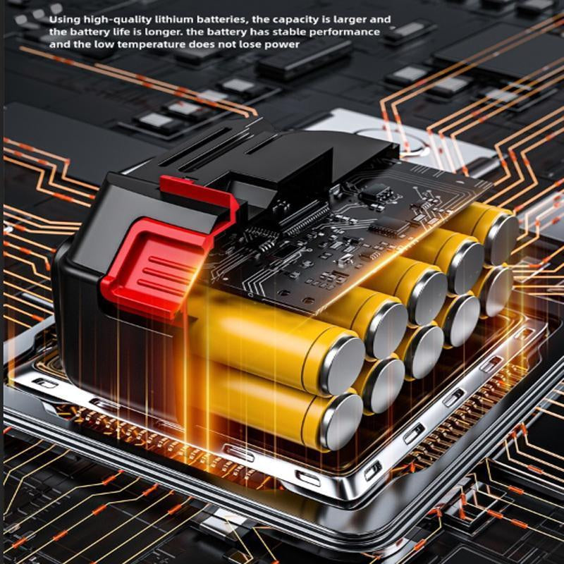 2 Battery Thrust Electric Turbo Jet Blower Brushless Motor Handheld Air Duster Fan Home Dust Clean, Snow/Leaves Car Dryer, Garden Courtyard Outdoor Use Tool